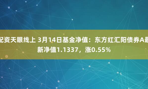 配资天眼线上 3月14日基金净值：东方红汇阳债券A最新净值1.1337，涨0.55%