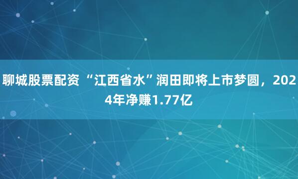 聊城股票配资 “江西省水”润田即将上市梦圆，2024年净赚1.77亿