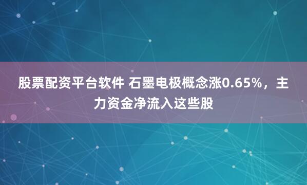 股票配资平台软件 石墨电极概念涨0.65%，主力资金净流入这些股