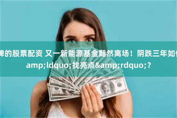 品牌的股票配资 又一新能源基金黯然离场！阴跌三年如何&ldquo;找亮点&rdquo;？