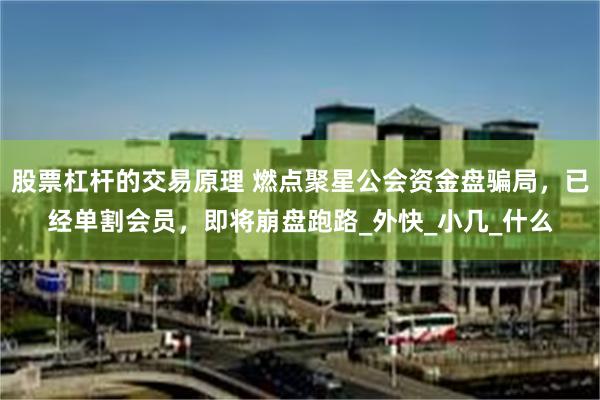 股票杠杆的交易原理 燃点聚星公会资金盘骗局，已经单割会员，即将崩盘跑路_外快_小几_什么