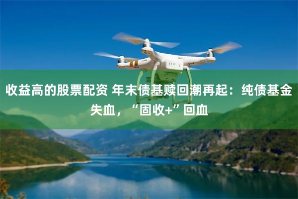 收益高的股票配资 年末债基赎回潮再起:纯债基金失血,“固收+”回血