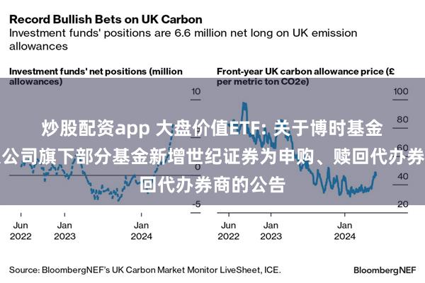 炒股配资app 大盘价值ETF: 关于博时基金管理有限公司旗下部分基金新增世纪证券为申购、赎回代办券商的公告